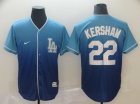 Dodgers #22 Clayton Kershaw Blue Drift Fashion Jersey