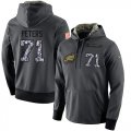 NFL Mens Nike Philadelphia Eagles #71 Jason Peters Stitched Black Anthracite Salute to Service Player Performance Hoodie