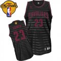 Youth Adidas Cleveland Cavaliers #23 LeBron James Swingman Black Grey Groove 2016 The Finals Patch NBA Jersey