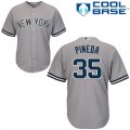 Men's Majestic New York Yankees #35 Michael Pineda Authentic Grey Road MLB Jersey