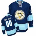 Men's Reebok Pittsburgh Penguins Customized Authentic Navy Blue Third Vintage NHL Jersey