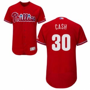 Men\'s Majestic Philadelphia Phillies #30 Dave Cash Red Flexbase Authentic Collection MLB Jersey