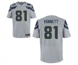 Men\'s Nike Seattle Seahawks #81 Nick Vannett Elite Grey Alternate NFL Jersey