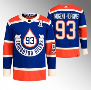 Men\'s Edmonton Oilers #93 Ryan Nugent-Hopkins 2023 Royal Heritage Classic Primegreen Stitched Jersey