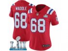 Women Nike New England Patriots #68 LaAdrian Waddle Red Alternate Vapor Untouchable Limited Player Super Bowl LII NFL Jersey