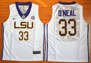 NCAA LSU Tigers #33 Shaquille O\'Neal White Basketball Stitched Jerseys