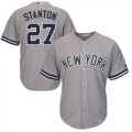 Mlb new york Yankees #27 Giancarlo Stanton Gray Cool Base Jersey