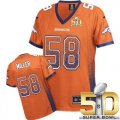 Women Nike Broncos #58 Von Miller Orange Team Color Super Bowl 50 Drift Fashion Jersey