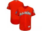 Men Miami Marlins Customized Majestic Orange 2018 Spring Training Flex Base Team Jersey