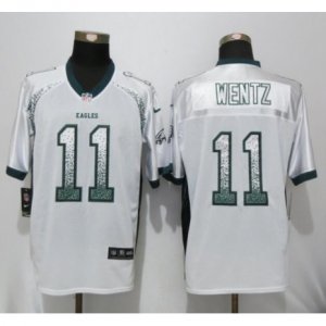 Women Nike Philadelphia Eagles #11 Carson Wentz Elite White Drift Fashion NFL Jersey