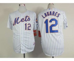 mlb jerseys new york mets #12 lagares white(blue strip)