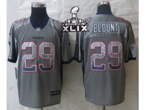 2015 Super Bowl XLIX Nike New England Patriots #29 Blount Black Jerseys(Drift Fashion Elite)