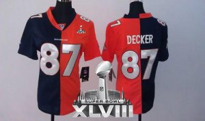 2014 super bowl xlvii nike women nfl jerseys denver broncos #87 eric decker orange-blue[nike split]