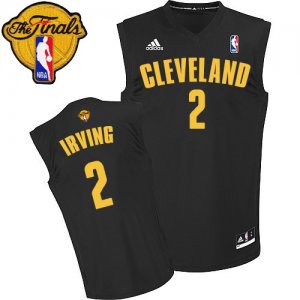 Men\'s Adidas Cleveland Cavaliers #2 Kyrie Irving Swingman Black Fashion 2016 The Finals Patch NBA Jersey