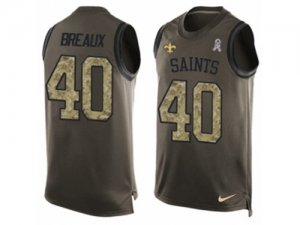 Mens Nike New Orleans Saints #40 Delvin Breaux Limited Green Salute to Service Tank Top NFL Jersey