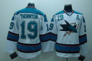 nhl san jose sharks #19 thornton white