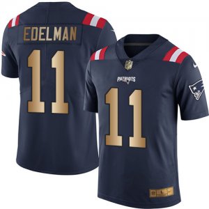 Nike New England Patriots #11 Julian Edelman Navy Blue Men\'s Stitched NFL Limited Gold Rush Jersey