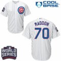 Youth Majestic Chicago Cubs #70 Joe Maddon Authentic White Home 2016 World Series Bound Cool Base MLB Jersey