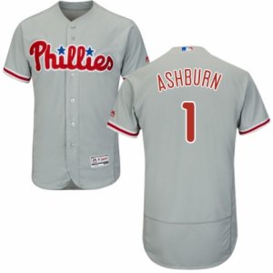 Men\'s Majestic Philadelphia Phillies #1 Richie Ashburn Grey Flexbase Authentic Collection MLB Jersey