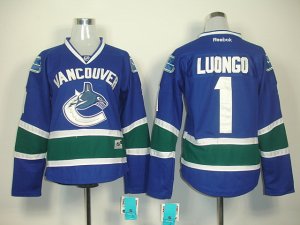 women nhl vancouver canucks #1 luongo blue