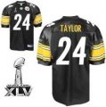 Pittsburgh Steelers #24 Ike Taylor 2011 Super Bowl XLV black