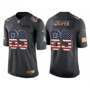 Men Oakland Raiders #89 Amari Cooper Anthracite Salute to Service USA Flag Fashion Jersey