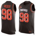 Mens Nike Cleveland Browns #98 Jamie Meder Limited Brown Player Name & Number Tank Top NFL Jersey