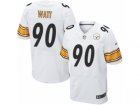 Mens Nike Pittsburgh Steelers #90 T. J. Watt Elite White NFL Jersey