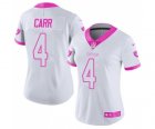 Women's Nike Oakland Raiders #4 Derek Carr Limited Rush Fashion Pink NFL Jersey