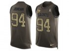Mens Nike New Orleans Saints #94 Cameron Jordan Limited Green Salute to Service Tank Top NFL Jersey