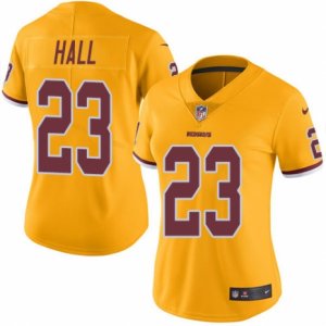 Women\'s Nike Washington Redskins #23 DeAngelo Hall Limited Gold Rush NFL Jersey