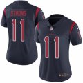 Women's Nike Houston Texans #11 Jaelen Strong Limited Navy Blue Rush NFL Jersey