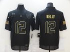 Nike Bills #12 Jim Kelly Black 2020 Salute To Service Limited Jersey