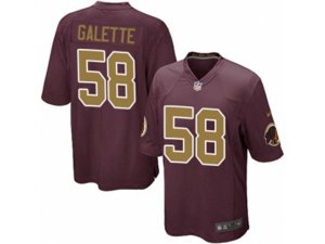 Youth Nike Washington Redskins #58 Junior Galette Game Burgundy Red Gold Number Alternate 80TH Anniversary NFL Jersey