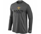 Nike New Orleans Sains Critical Victory Long Sleeve T-Shirt D.Grey