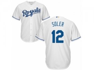 Youth Majestic Kansas City Royals #12 Jorge Soler Replica White Home Cool Base MLB Jersey