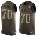 Men's Nike Chicago Bears #70 Bobby Massie Limited Green Salute to Service Tank Top Alternate NFL Jersey