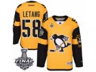 Mens Reebok Pittsburgh Penguins #58 Kris Letang Authentic Gold 2017 Stadium Series 2017 Stanley Cup Final NHL Jersey