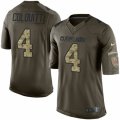 Mens Nike Cleveland Browns #4 Britton Colquitt Limited Green Salute to Service NFL Jersey