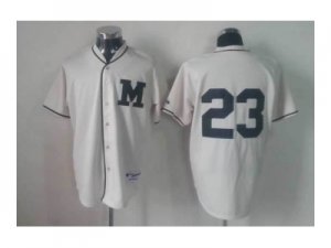 mlb jerseys milwaukee brewers #23 white[M]