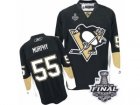 Mens Reebok Pittsburgh Penguins #55 Larry Murphy Authentic Black Home 2017 Stanley Cup Final NHL Jersey