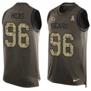 Men\'s Nike Chicago Bears #96 Akiem Hicks Limited Green Salute to Service Tank Top Alternate NFL Jersey