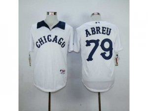 mlb jerseys chicago white sox #79 abreu white[m&n]