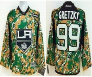 Youth nhl jerseys los angeles kings #99 gretzky camo[patch C]