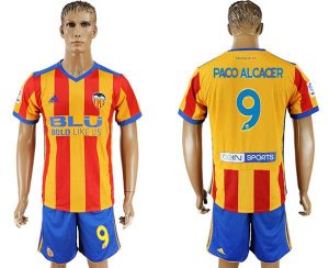 2017-18 Valencia CF 9 PACO ALCACER Away Soccer Jersey