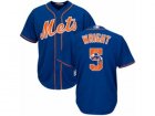 Mens Majestic New York Mets #5 David Wright Authentic Royal Blue Team Logo Fashion Cool Base MLB Jersey