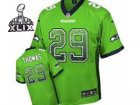 2015 Super Bowl XLIX Nike Seattle Seahawks #29 Earl Thomas Green Jerseys(Elite Drift Fashion)