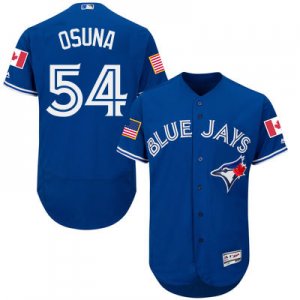 2016 Mens Toronto Blue Jays #54 Roberto Osuna Majestic Royal Fashion Stars & Stripes Flex Base Player Jersey (1)