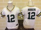 kids Nike Green Bay Packers #12 Rodgers white Jerseys