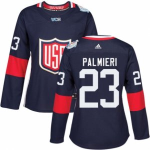 Women\'s Adidas Team USA #23 Kyle Palmieri Premier Navy Blue Away 2016 World Cup Hockey Jersey